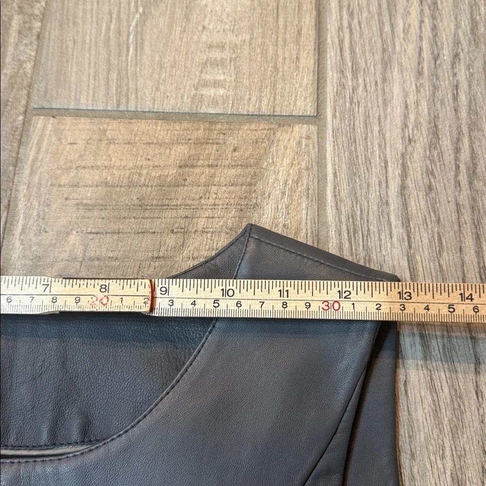 Marks & Spencer Autograph Gray‎ Leather Shift Dress Modern Minimal US 6 UK 10